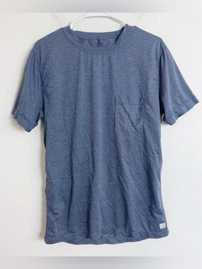 Vuori Heathered Blue tradewind tee pocket performance shirt